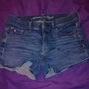 American eagle blue jean stretch shorts